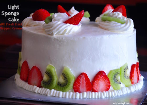 Light as Air Sponge Cake with Fresh Fruit and Whipped Cream