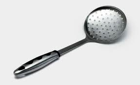 slotted spoon for poori with potato