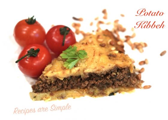 Baked Kibbeh Potato | Lebanese Baked Mince and Potato Pie