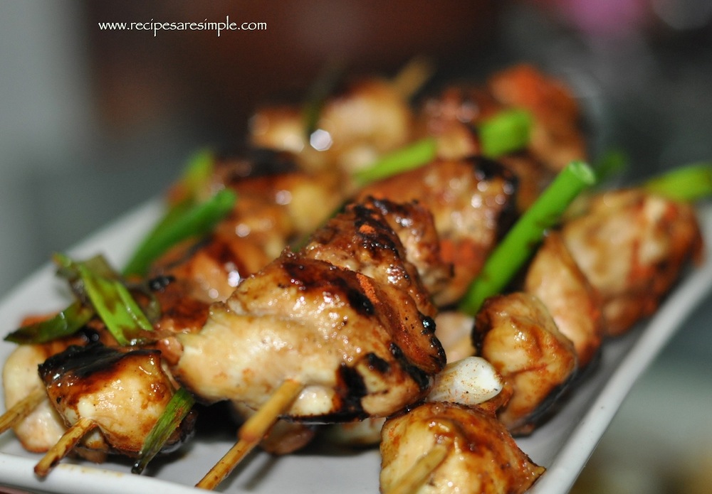 yakitori skewers Yakitori (Japanese Grilled Skewered Chicken Meatballs)