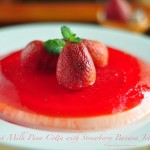 Coconut Milk Pana Cotta with Banana Strawberry Jelly