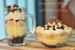 Banana Pudding Trifle cups with Chocolate and Whipped Cream! YUM!