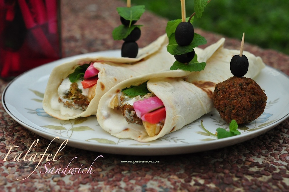 Falafel Sandwich from Scratch – Sauce, Pita, Pickle & Falafel