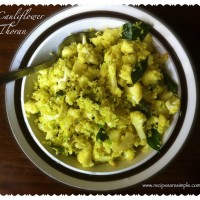 cauliflower thoran 200x200 Vegetarian and Egg Recipes