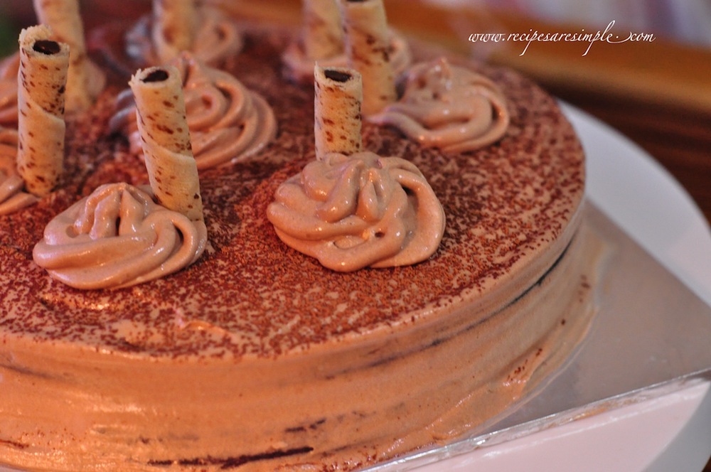 Moist Chocolate Cake with Chocolate Whipped Cream Frosting