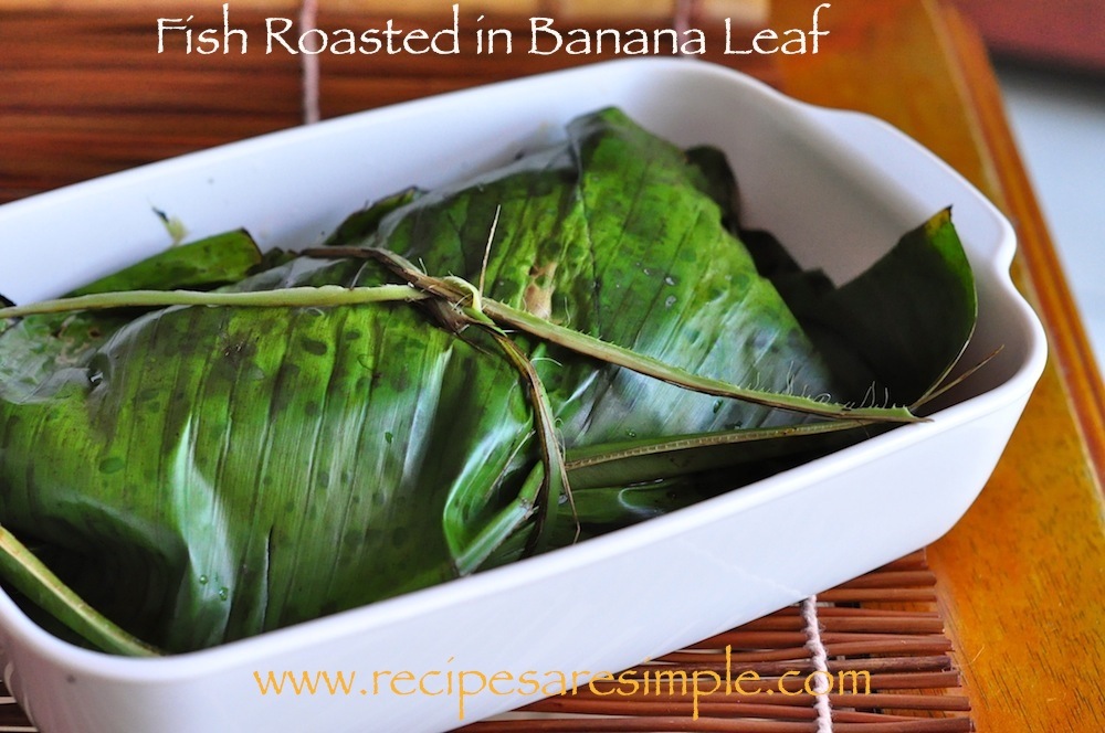 fish roasted in banana leaf Meen Pollichathu   Fish Roasted in Banana Leaf with Gravy