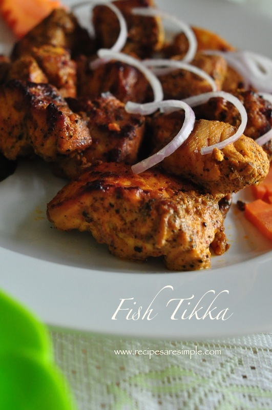 Delicious Fish Tikka - Tangy Smoky Fish Kebabs