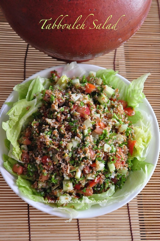 Tabbouleh – Lebanese salad with Bulghur Wheat.