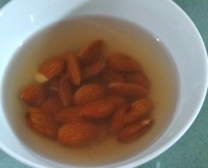 blanch almonds 300x243 Badam Milk Drink   Almond Milk with Saffron and Cardamom