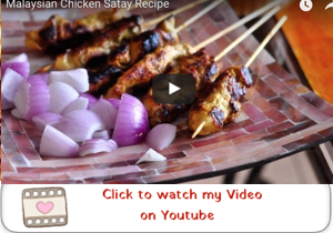chicken satay recipe youtube video 300x210 Chicken Satay Recipe | Malaysian Chicken Skewers