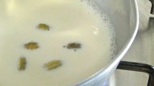 milk and cardamom 300x168 Badam Milk Drink   Almond Milk with Saffron and Cardamom