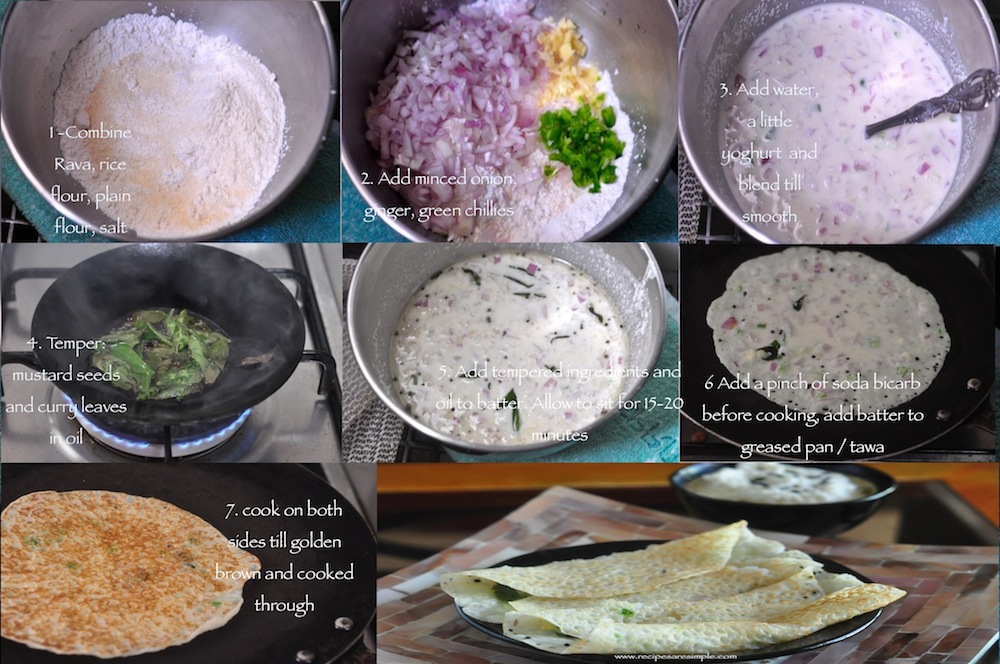 steps to make onion rava dosa Onion Rava Dosa / Thosai   Quick and Simple