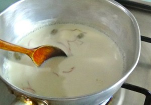 stir 5 minutes 300x210 Badam Milk Drink   Almond Milk with Saffron and Cardamom