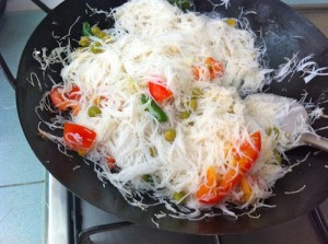 tos again 300x223 White Bee hoon with Vegetables & Egg