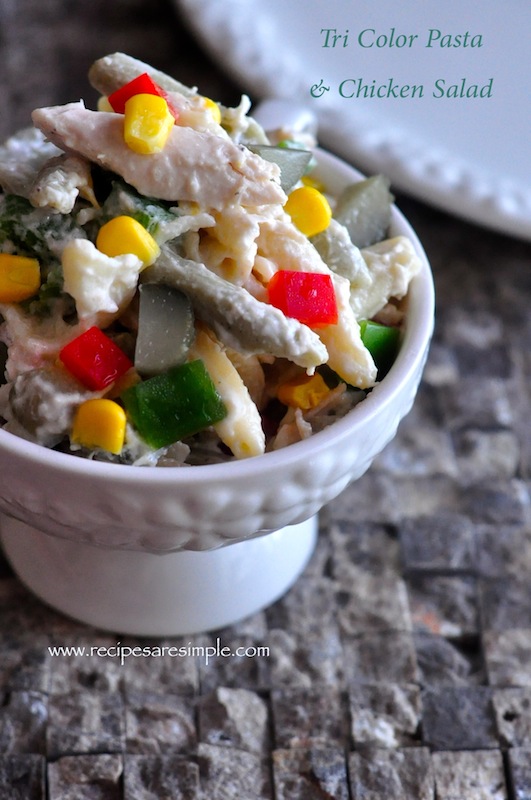 tricolor pasta and chicken salad Tricolor Pasta and Chicken Salad