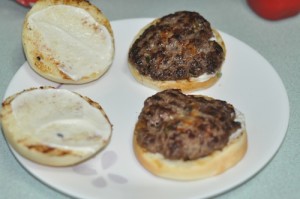 home made beef burger .beef pattyJPG 300x199 Home Made Beef Burger with Smokey Beef Patties 