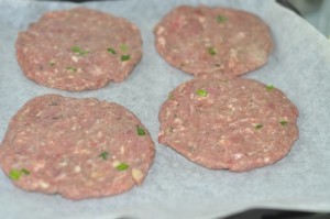 home made beef burger form into patties. 300x199 Home Made Beef Burger with Smokey Beef Patties 