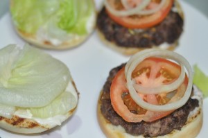 home made beef burger lettuce 300x199 Home Made Beef Burger with Smokey Beef Patties 