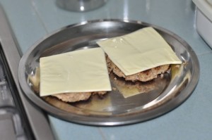 home made beef burger - melt cheese