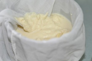 soy milk recipe strain through cloth 300x199 Soy Milk Recipe | How to make Soy Milk   Steps