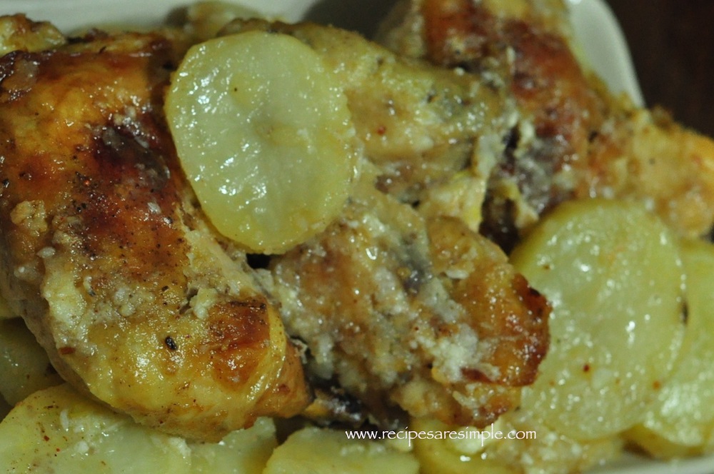 Lebanese Garlic Chicken and Potatoes ( D’jaj w’ Batata)