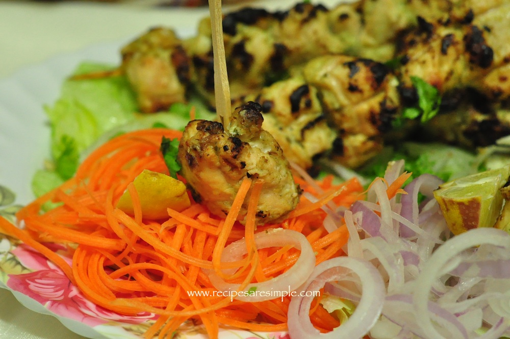 chicken tikka malai Malai Tikka Kebab   Chicken Skewers Marinated in Cream cheese   YUMMY!