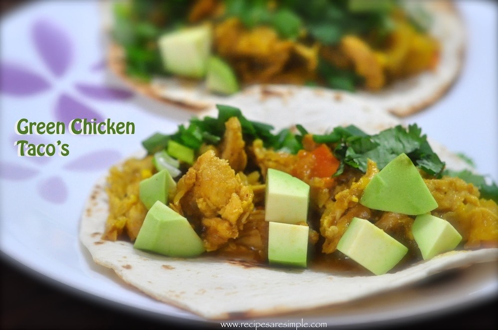 green chicken taco