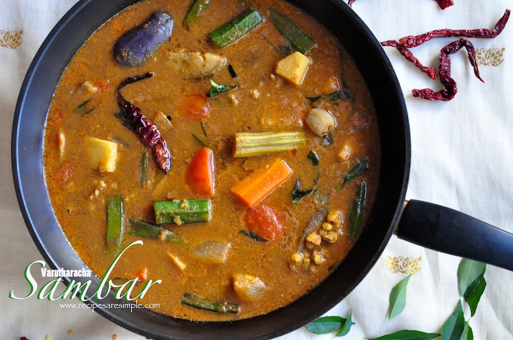 Varutharacha Sambar – South Indian Vegetable and Lentil Potage