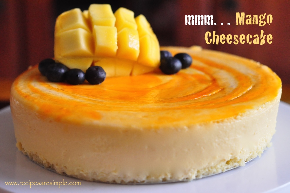 Mango Cheesecake with Sponge Base