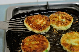 aloo tikki burger - golden and crisped