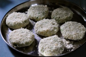 aloo tikki burger - prepared patties