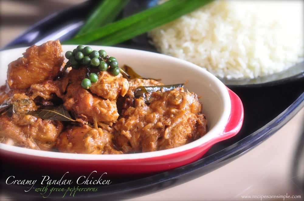 Creamy Pandan Chicken with Fresh Green Peppercorns