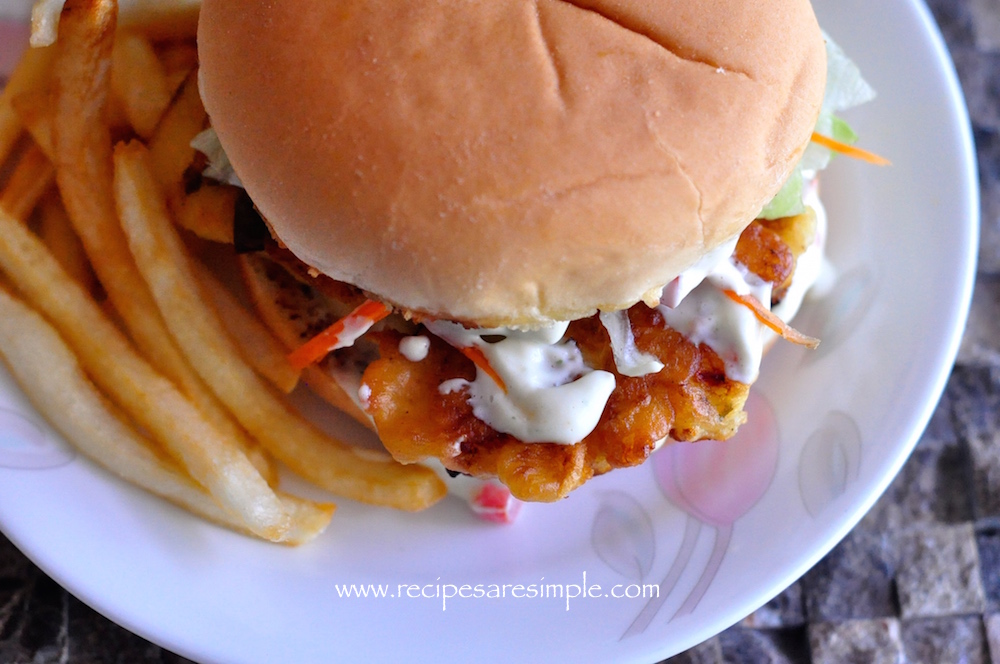 fish burger how to make Fish Burger with Home Made Tartar Sauce