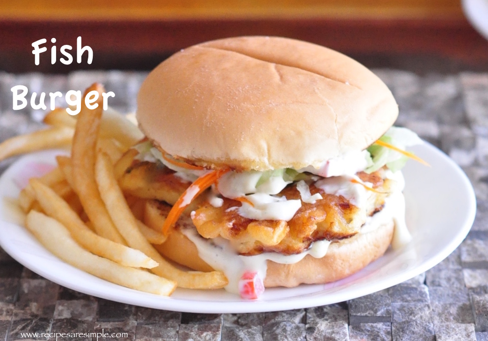 fish burger Fish Burger with Home Made Tartar Sauce