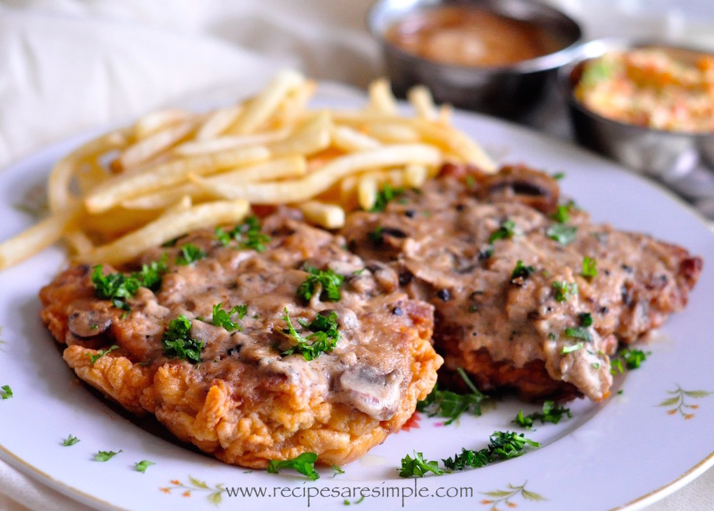 western chicken chops with mushroom sauce recipe