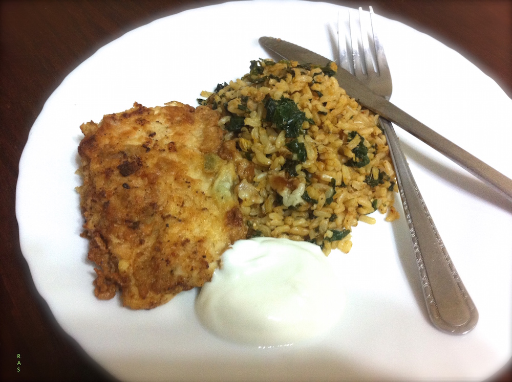 KALE FRIED RICE WITH CHICKEN Kale Fried Rice made with Brown Rice, Egg and Mushrooms
