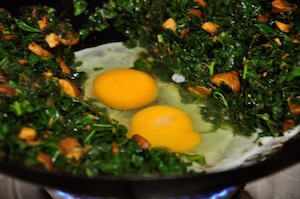 kale fried rice add egg Kale Fried Rice made with Brown Rice, Egg and Mushrooms