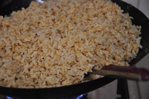 kale fried rice add rice Kale Fried Rice made with Brown Rice, Egg and Mushrooms