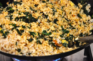 kale fried rice toss Kale Fried Rice made with Brown Rice, Egg and Mushrooms
