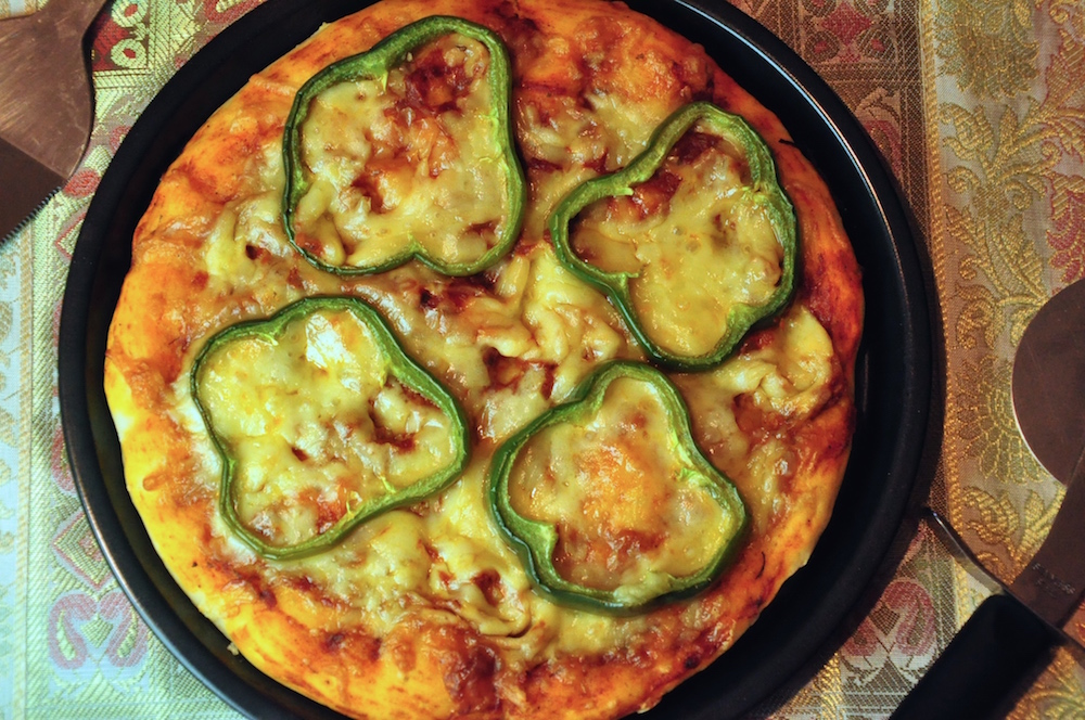 Moroccan Cheese and Bell Pepper Pizza