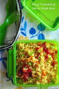 kids lunch box easy turmeric and carrot fried rice 200x300 Kids Lunch Box Recipes