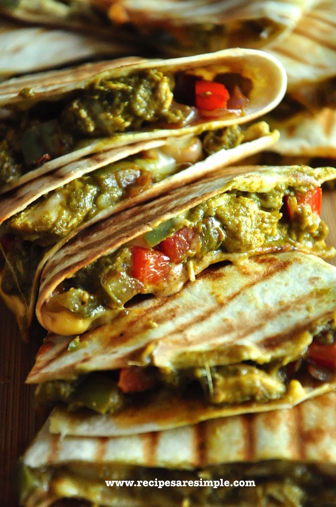 palak chicken quesadilla recipe2 Palak Chicken Quesadilla   Mexico meets India