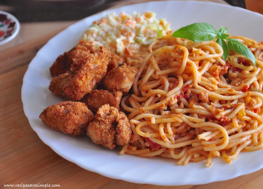 Asian Chicken Cutlet Spaghetti