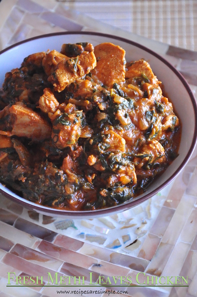 Fresh Methi Leaves Chicken Recipe – Murgh Methi