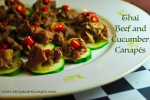 Thai Beef and Cucumber Canapés