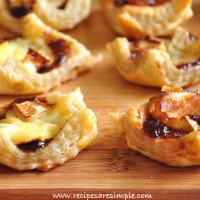 brie and jam puff pastry bite size 200x200 Snacks and Savories