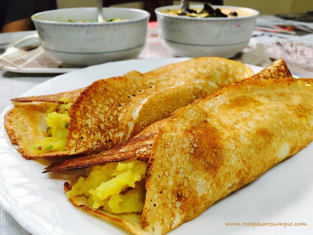 Masala Dosa | Spicy Potato Filling | Aloo Bhaji