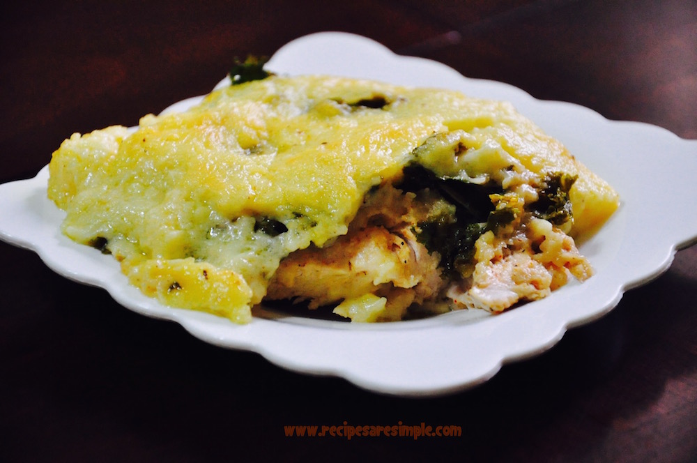 Baked Chicken with Kale and Béchamel Sauce