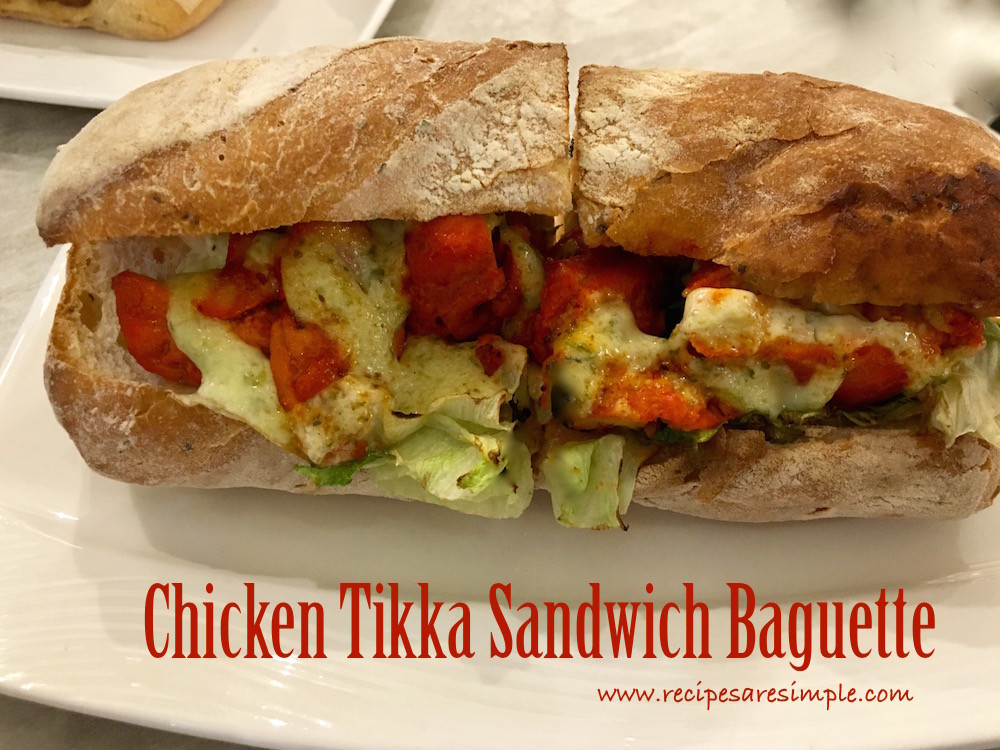 chicken tikka sandwich baguette
