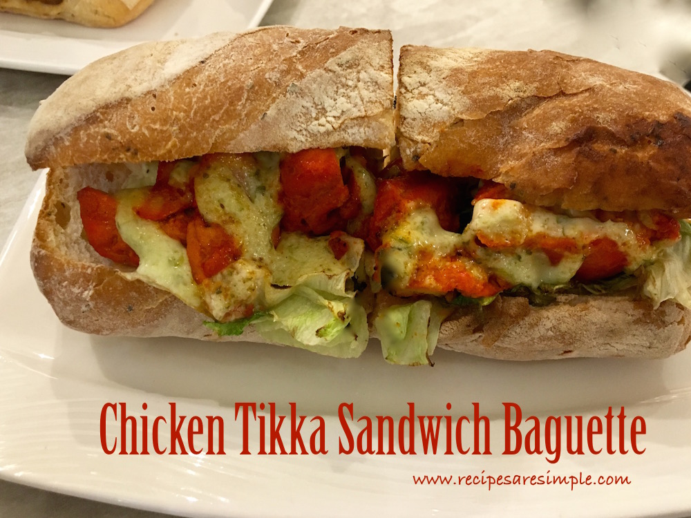 Easy Chicken Tikka Sandwich Baguette